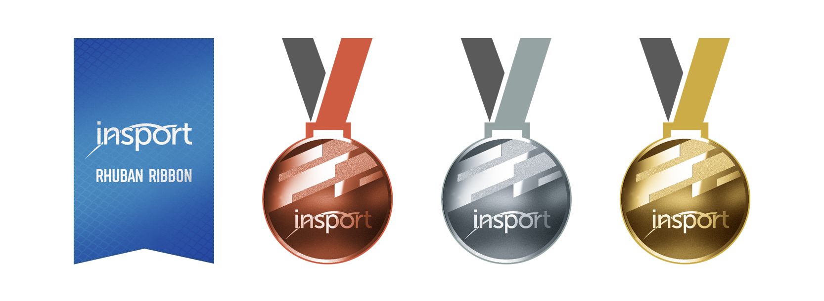 insport Ribbon, Bronze, Silver and Gold